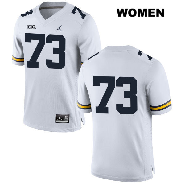 Women's NCAA Michigan Wolverines Ja'Raymond Hall #73 No Name White Jordan Brand Authentic Stitched Football College Jersey CV25K70GM
